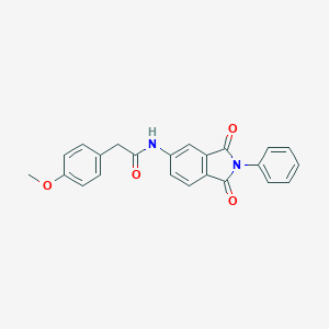molecular formula C23H18N2O4 B303106 N-(1,3-dioxo-2-phenyl-2,3-dihydro-1H-isoindol-5-yl)-2-(4-methoxyphenyl)acetamide 