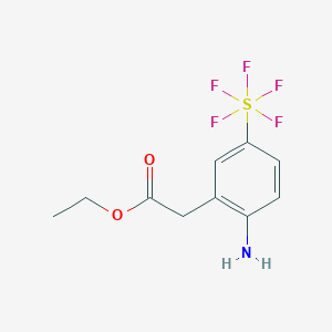 molecular formula C10H12F5NO2S B3031066 Ethyl (2-amino-5-(pentafluorosulfanyl)phenyl)acetate CAS No. 1379811-88-7