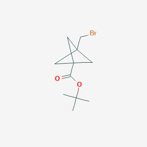 molecular formula C11H17BrO2 B3031076 叔丁基 3-(溴甲基)双环[1.1.1]戊烷-1-羧酸酯 CAS No. 138732-34-0