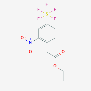 molecular formula C10H10F5NO4S B3031084 Ethyl (2-nitro-4-(pentafluorosulfanyl)phenyl) acetate CAS No. 1394319-50-6