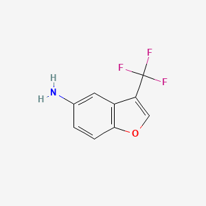 molecular formula C9H6F3NO B3031085 3-(三氟甲基)苯并呋喃-5-胺 CAS No. 1400764-32-0