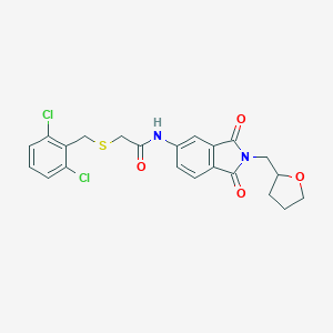 molecular formula C22H20Cl2N2O4S B303114 2-[(2,6-dichlorobenzyl)sulfanyl]-N-[1,3-dioxo-2-(tetrahydro-2-furanylmethyl)-2,3-dihydro-1H-isoindol-5-yl]acetamide 