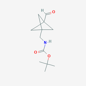 molecular formula C12H19NO3 B3031148 tert-Butyl ((3-formylbicyclo[1.1.1]pentan-1-yl)methyl)carbamate CAS No. 1638767-79-9
