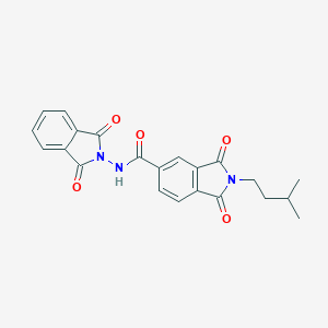 molecular formula C22H19N3O5 B303115 N-(1,3-dioxo-1,3-dihydro-2H-isoindol-2-yl)-2-isopentyl-1,3-dioxoisoindoline-5-carboxamide 