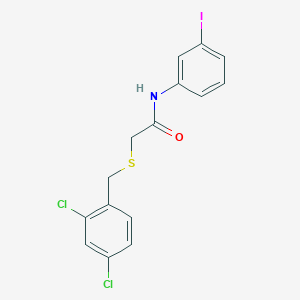molecular formula C15H12Cl2INOS B303116 2-[(2,4-dichlorobenzyl)sulfanyl]-N-(3-iodophenyl)acetamide 