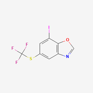 molecular formula C8H3F3INOS B3031181 7-Iodo-5-[(trifluoromethyl)thio]-1,3-benzoxazole CAS No. 1820736-27-3