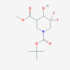 molecular formula C12H19F2NO5 B3031190 1-Tert-butyl 3-methyl 5,5-difluoro-4-hydroxypiperidine-1,3-dicarboxylate CAS No. 1864014-88-9