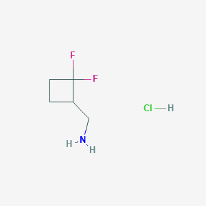 molecular formula C5H10ClF2N B3031227 (2,2-二氟环丁基)甲胺盐酸盐 CAS No. 2055839-95-5