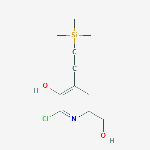 molecular formula C11H14ClNO2Si B3031232 2-Chloro-6-(hydroxymethyl)-4-[2-(trimethylsilyl)ethynyl]pyridin-3-ol CAS No. 208519-38-4