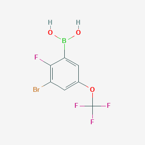molecular formula C7H4BBrF4O3 B3031243 3-Bromo-2-fluoro-5-(trifluoromethoxy)phenylboronic acid CAS No. 2096342-15-1