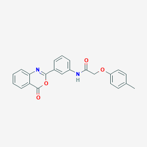 molecular formula C23H18N2O4 B303130 2-(4-methylphenoxy)-N-[3-(4-oxo-4H-3,1-benzoxazin-2-yl)phenyl]acetamide 