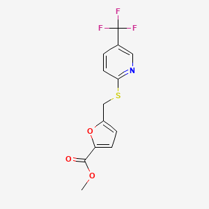 molecular formula C13H10F3NO3S B3031304 Methyl 5-({[5-(trifluoromethyl)pyridin-2-yl]sulfanyl}methyl)furan-2-carboxylate CAS No. 239107-28-9