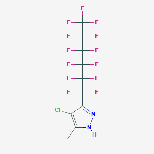 molecular formula C10H4ClF13N2 B3031313 4-chloro-5-methyl-3-(1,1,2,2,3,3,4,4,5,5,6,6,6-tridecafluorohexyl)-1H-pyrazole CAS No. 244022-66-0