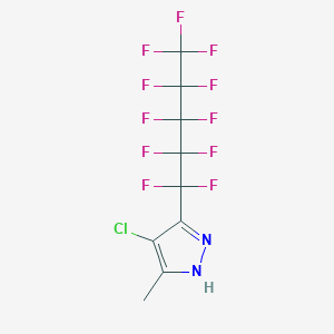 molecular formula C9H4ClF11N2 B3031323 4-氯-5-甲基-3-(1,1,2,2,3,3,4,4,5,5,5-十一氟戊基)-1H-吡唑 CAS No. 247220-87-7