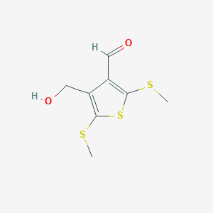 4-(Hydroxymethyl)-2,5-bis(methylthio)thiophene-3-carbaldehyde