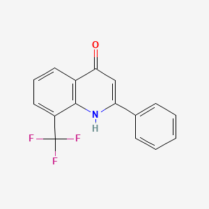 molecular formula C16H10F3NO B3031334 2-Phenyl-8-trifluoromethyl-4-quinolinol CAS No. 253264-95-8