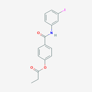 molecular formula C16H14INO3 B303134 4-[(3-Iodoanilino)carbonyl]phenyl propionate 