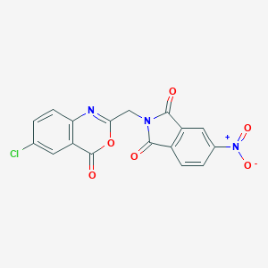 molecular formula C17H8ClN3O6 B303136 2-[(6-chloro-4-oxo-4H-3,1-benzoxazin-2-yl)methyl]-5-nitro-1H-isoindole-1,3(2H)-dione 