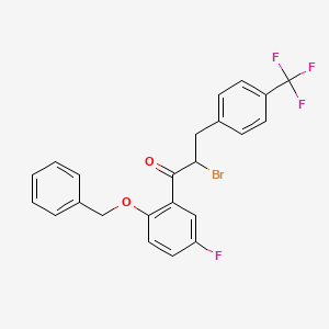 molecular formula C23H17BrF4O2 B3031383 1-[2-(Benzyloxy)-5-fluorophenyl]-2-bromo-3-[4-(trifluoromethyl)phenyl]propan-1-one CAS No. 298186-76-2