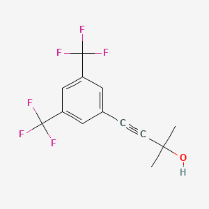 molecular formula C13H10F6O B3031415 4-[3,5-Bis(trifluoromethyl)phenyl]-2-methylbut-3-yn-2-ol CAS No. 331237-50-4