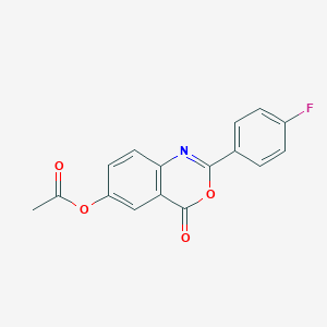 molecular formula C16H10FNO4 B303147 2-(4-fluorophenyl)-4-oxo-4H-3,1-benzoxazin-6-yl acetate 