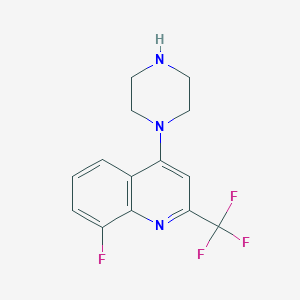 molecular formula C14H13F4N3 B3031493 8-Fluoro-4-piperazin-1-yl-2-(trifluoromethyl)quinoline CAS No. 401567-86-0