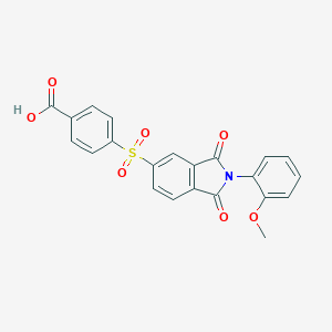 molecular formula C22H15NO7S B303152 4-{[2-(2-methoxyphenyl)-1,3-dioxo-2,3-dihydro-1H-isoindol-5-yl]sulfonyl}benzoic acid 