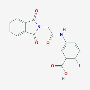 molecular formula C17H11IN2O5 B303157 5-{[(1,3-dioxo-1,3-dihydro-2H-isoindol-2-yl)acetyl]amino}-2-iodobenzoic acid 