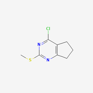molecular formula C8H9ClN2S B3031570 4-Chloro-2-(methylthio)-6,7-dihydro-5H-cyclopenta[d]pyrimidine CAS No. 51660-15-2