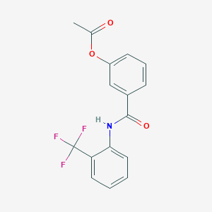 molecular formula C16H12F3NO3 B303158 3-{[2-(Trifluoromethyl)phenyl]carbamoyl}phenyl acetate 