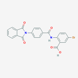 molecular formula C22H13BrN2O5 B303161 5-bromo-2-({[4-(1,3-dioxo-1,3-dihydro-2H-isoindol-2-yl)phenyl]carbonyl}amino)benzoic acid 