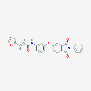 molecular formula C27H18N2O5 B303162 N-{3-[(1,3-dioxo-2-phenyl-2,3-dihydro-1H-isoindol-5-yl)oxy]phenyl}-3-(2-furyl)acrylamide 