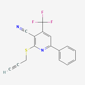 molecular formula C16H9F3N2S B3031626 6-Phenyl-2-prop-2-ynylsulfanyl-4-trifluoromethyl-nicotinonitrile CAS No. 5809-04-1