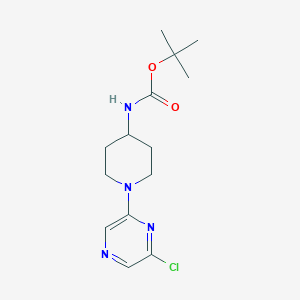 molecular formula C14H21ClN4O2 B3031639 叔丁基 1-(6-氯吡嗪-2-基)哌啶-4-基氨基甲酸酯 CAS No. 596817-48-0