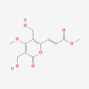 molecular formula C12H14O7 B3031658 Methyl 3-[3,5-bis(hydroxymethyl)-4-methoxy-6-oxopyran-2-yl]prop-2-enoate CAS No. 61486-68-8