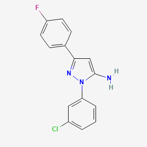 molecular formula C15H11ClFN3 B3031672 1-(3-Chlorophenyl)-3-(4-fluorophenyl)-1H-pyrazol-5-amine CAS No. 618098-30-9