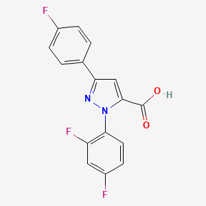 molecular formula C16H9F3N2O2 B3031677 1-(2,4-Difluorophenyl)-3-(4-fluorophenyl)-1H-pyrazole-5-carboxylic acid CAS No. 618102-77-5