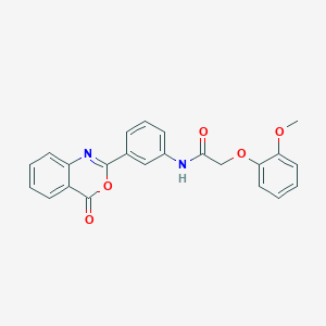 molecular formula C23H18N2O5 B303173 2-(2-methoxyphenoxy)-N-[3-(4-oxo-4H-3,1-benzoxazin-2-yl)phenyl]acetamide 