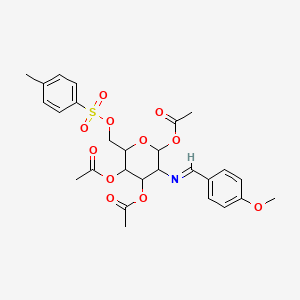 molecular formula C27H31NO11S B3031750 [4,6-Diacetyloxy-5-[(4-methoxyphenyl)methylideneamino]-2-[(4-methylphenyl)sulfonyloxymethyl]oxan-3-yl] acetate CAS No. 6619-11-0