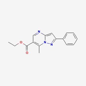 molecular formula C16H15N3O2 B3031809 7-甲基-2-苯基吡唑并[1,5-a]嘧啶-6-羧酸乙酯 CAS No. 71509-22-3