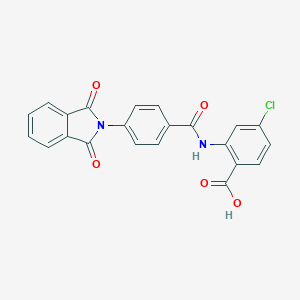 molecular formula C22H13ClN2O5 B303187 4-chloro-2-{[4-(1,3-dioxo-1,3-dihydro-2H-isoindol-2-yl)benzoyl]amino}benzoic acid 