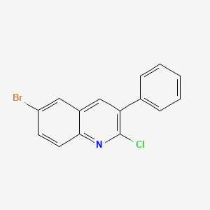 molecular formula C15H9BrClN B3031908 6-Bromo-2-chloro-3-phenylquinoline CAS No. 85274-48-2