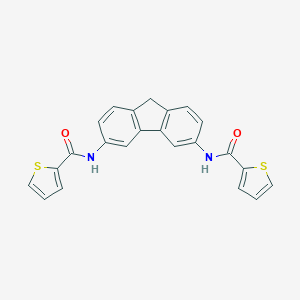 molecular formula C23H16N2O2S2 B303195 N-[6-(thiophene-2-carbonylamino)-9H-fluoren-3-yl]thiophene-2-carboxamide 