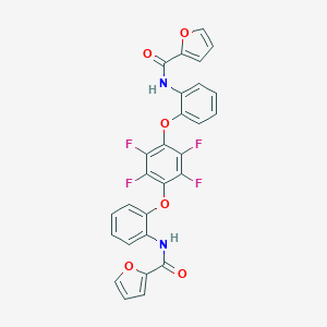 molecular formula C28H16F4N2O6 B303199 N-(2-{2,3,5,6-tetrafluoro-4-[2-(2-furoylamino)phenoxy]phenoxy}phenyl)-2-furamide 