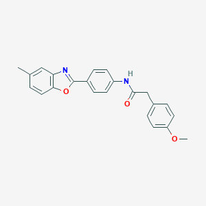 2-(4-methoxyphenyl)-N-[4-(5-methyl-1,3-benzoxazol-2-yl)phenyl]acetamide