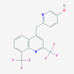 molecular formula C17H10F6N2O B3032036 6-(2,8-双三氟甲基喹啉-4-基甲基)-吡啶-3-醇 CAS No. 955315-33-0