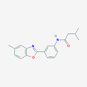 molecular formula C19H20N2O2 B303206 3-methyl-N-[3-(5-methyl-1,3-benzoxazol-2-yl)phenyl]butanamide 