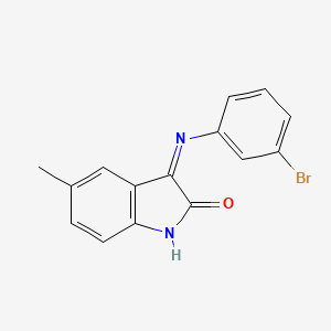 (3Z)-3-[(3-bromophenyl)imino]-5-methyl-2,3-dihydro-1H-indol-2-one