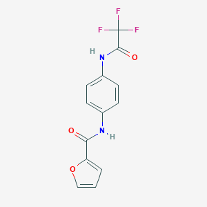 molecular formula C13H9F3N2O3 B303208 N-{4-[(trifluoroacetyl)amino]phenyl}furan-2-carboxamide 