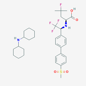 dicyclohexylamine (S)-4-fluoro-4-methyl-2-(((S)-2,2,2-trifluoro-1-(4'-(methylsulfonyl)-[1,1'-biphenyl]-4-yl)ethyl)amino)pentanoate